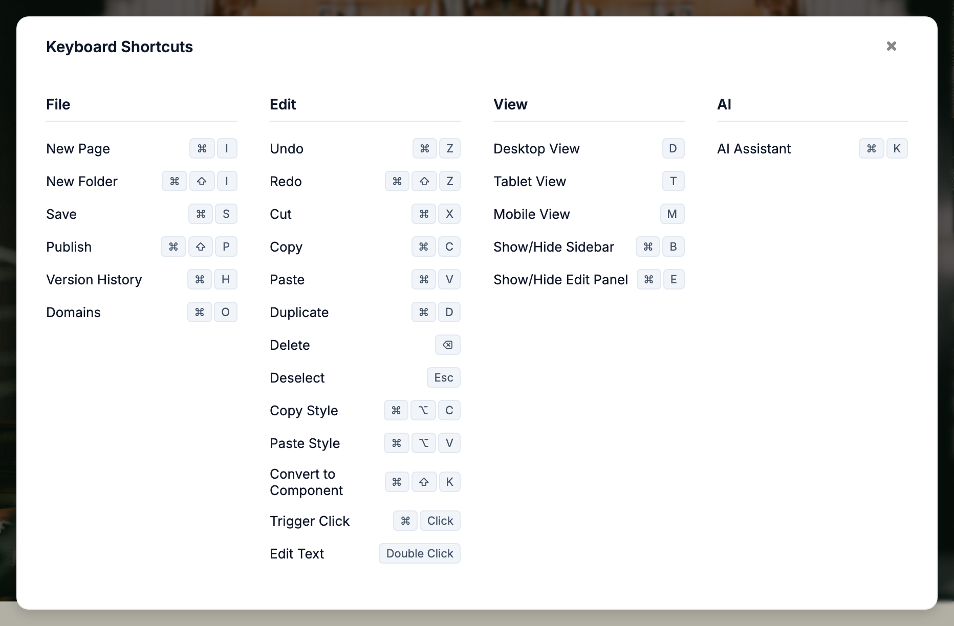 Keyboard Shortcuts
