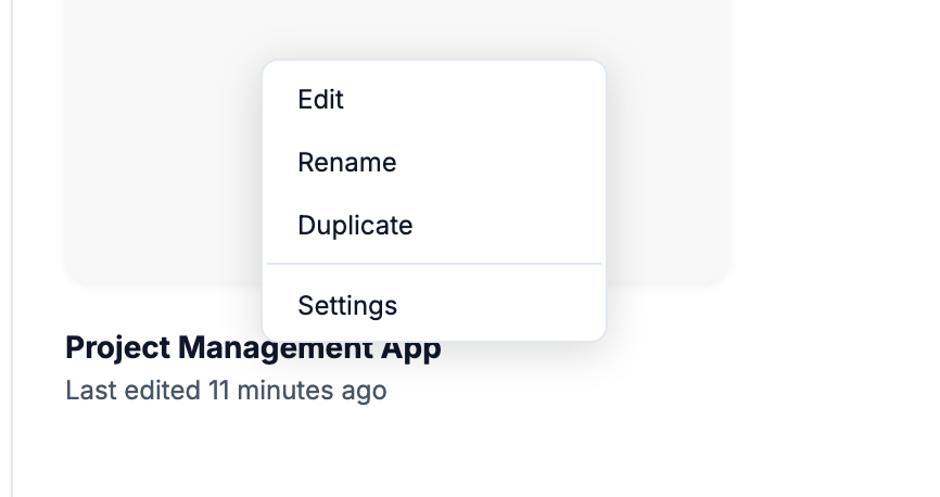 Project Right-Click Menu