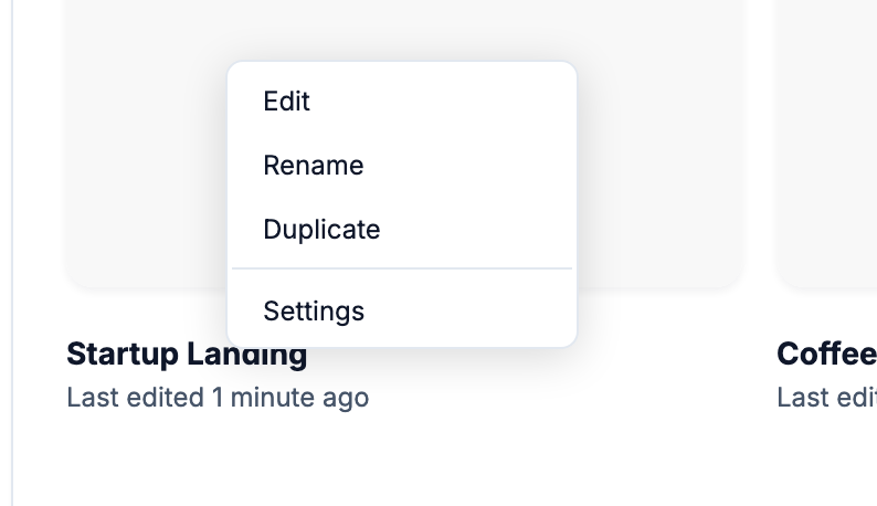 Project Right-Click Menu