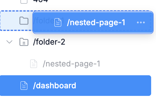 Moving a Page to a Folder